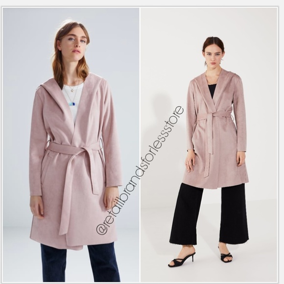 zara pink suede coat